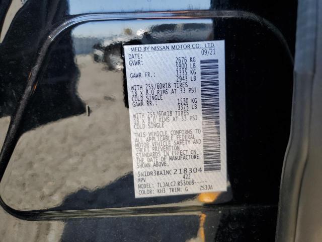 5N1DR3BA1NC218304 Nissan Pathfinder Sv