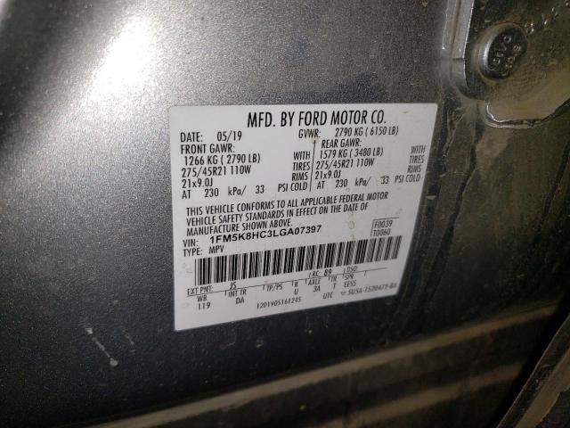 1FM5K8HC3LGA07397 Ford Explorer Platinum
