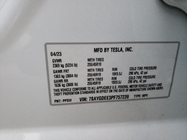 7SAYGDEE3PF757239 Tesla Model Y  10