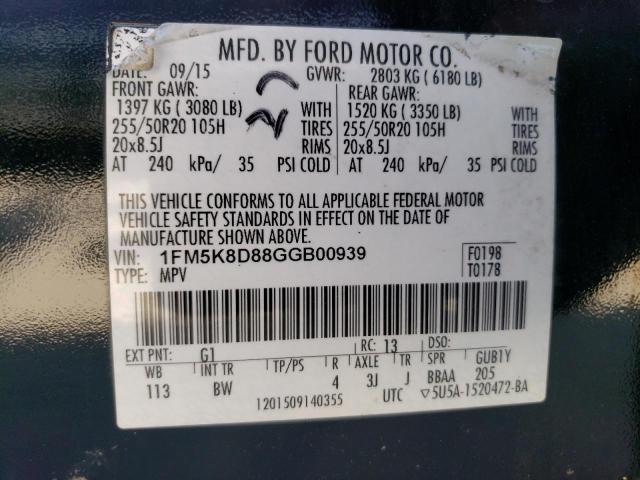 1FM5K8D88GGB00939 Ford EXPLORER XLT