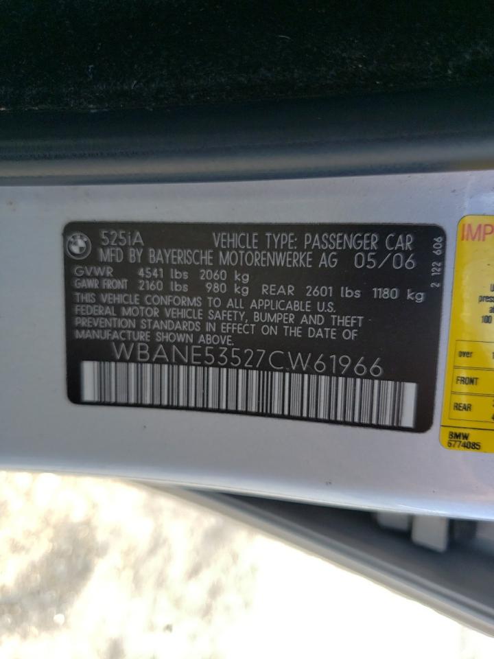 WBANE53527CW61966 2007 BMW 525 I