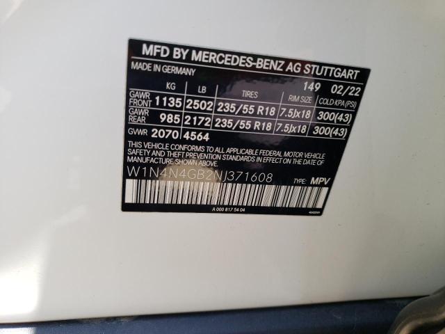 W1N4N4GB2NJ371608 Mercedes-Benz GLA 250