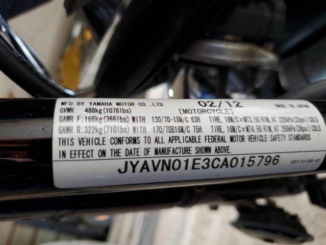 2012 YAMAHA XVS950 A JYAVN01E3CA015796