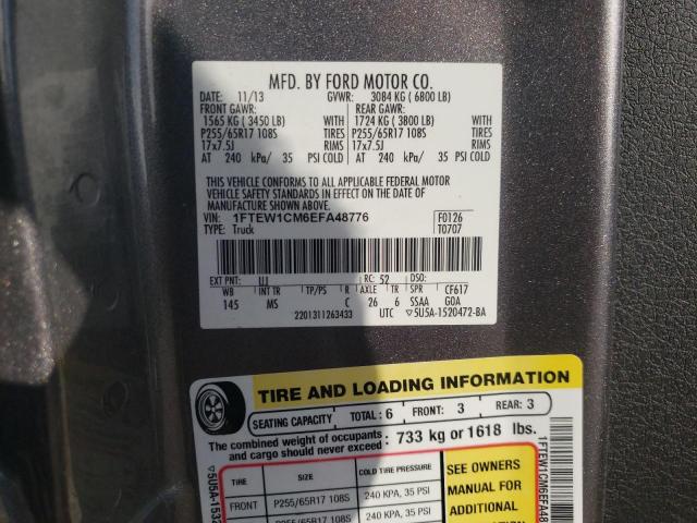 1FTEW1CM6EFA48776 Ford F150 Supercrew