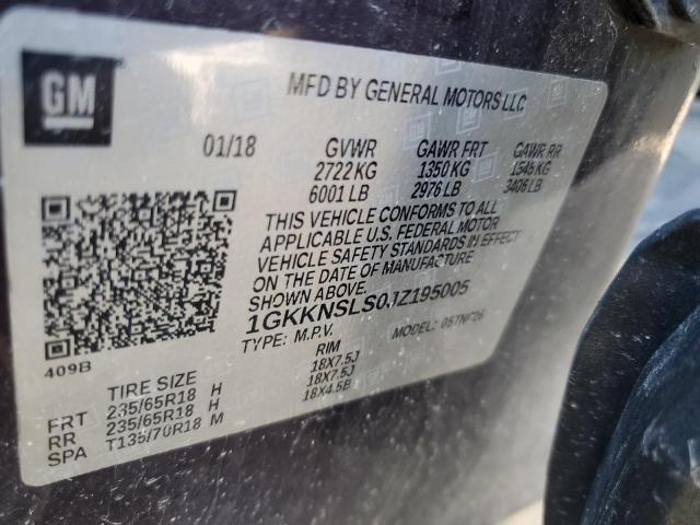 1GKKNSLS0JZ195005 GMC ACADIA SLE