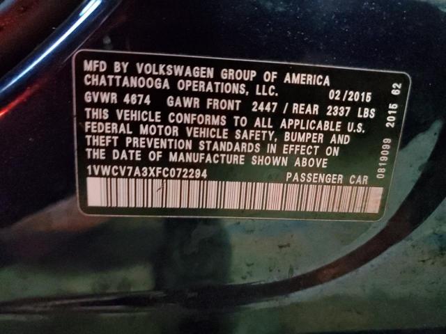 2015 VOLKSWAGEN PASSAT SEL - 1VWCV7A3XFC072294