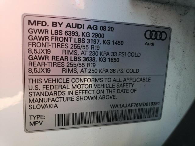 WA1AJAF76MD010391 2021 AUDI Q7, photo no. 13