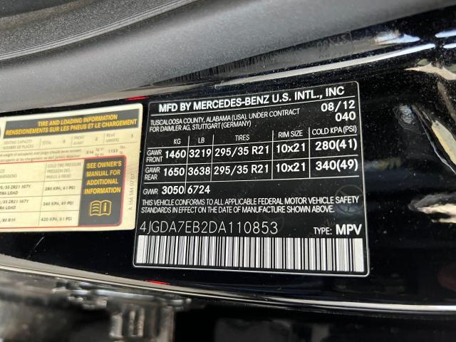 VIN 4JGDA7EB2DA110853 2013 Mercedes-Benz ML-Class, ... no.10