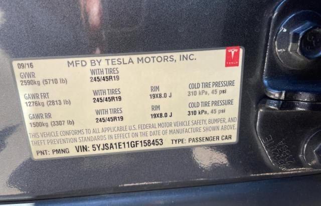 5YJSA1E11GF158453 Tesla MODEL S