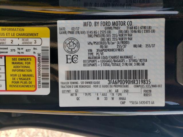 3FA6P0D90HR319835 2017 FORD FUSION, photo no. 13