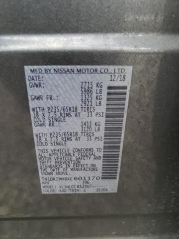 5N1DR2MM8KC601170 Nissan Pathfinder S