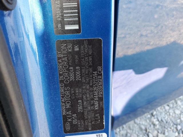 KNAFX4A62E5211594 KIA FORTE LX