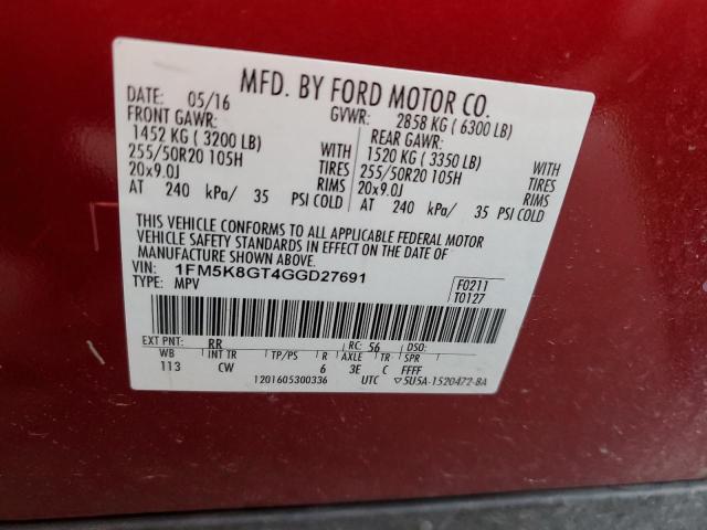 1FM5K8GT4GGD27691 Ford EXPLORER SPORT