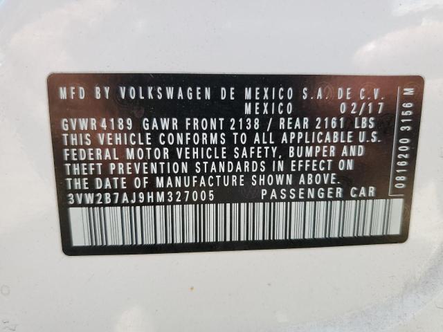 2017 VOLKSWAGEN JETTA S - 3VW2B7AJ9HM327005