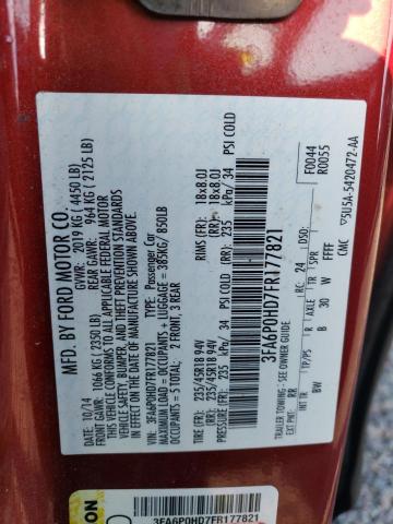 3FA6P0HD7FR177821 Ford FUSION SE