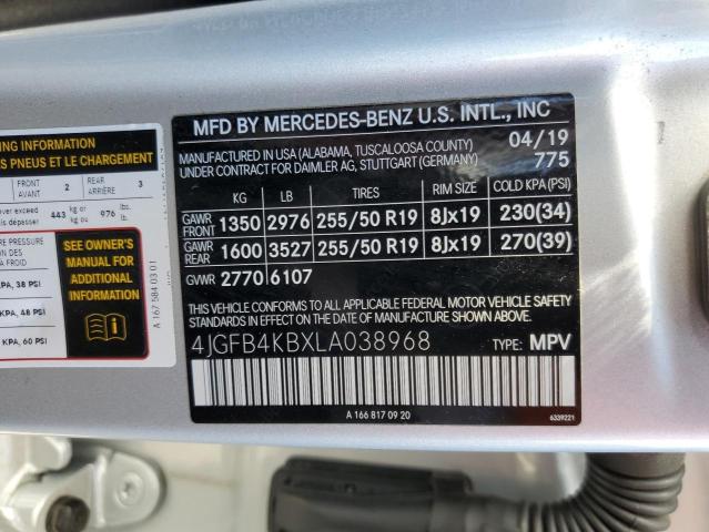 4JGFB4KBXLA038968 Mercedes-Benz Gle 350 4matic