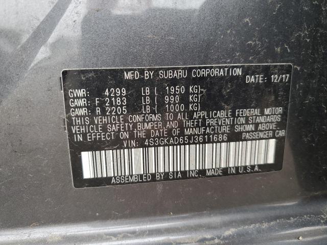 VIN: 4S3GKAD65J3611686 Auction: COPART Lot: 60975533 Location: NY - LONG ISLAND 4S3GKAD65J3611686 SUBARU IMPREZA 2018 GRAY Photo 13