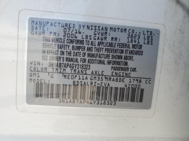 3N1AB7AP4GY318323 Nissan SENTRA S