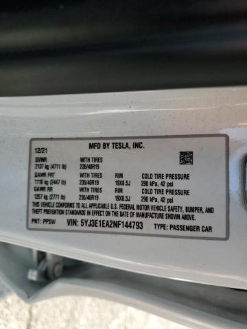 5YJ3E1EA2NF144793 Tesla MODEL 3