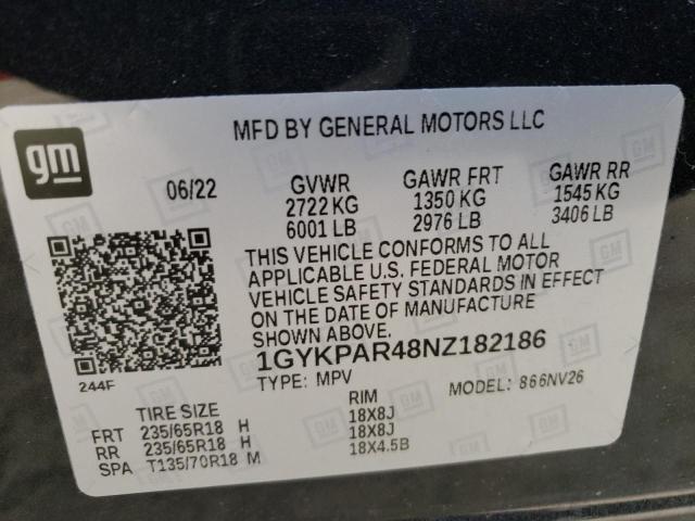 2022 CADILLAC XT6 LUXURY - 1GYKPAR48NZ182186