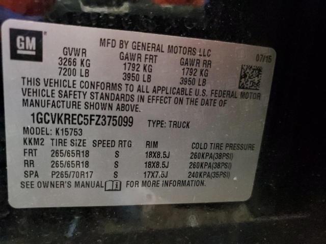 1GCVKREC5FZ375099 | 2015 CHEVROLET SILVERADO