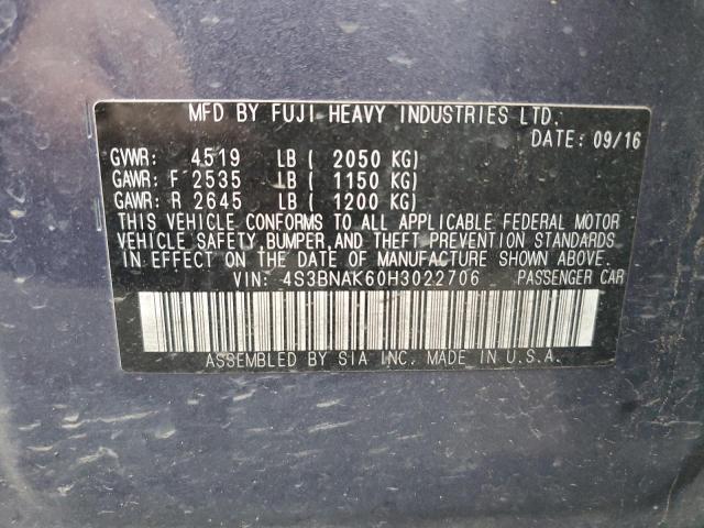 4S3BNAK60H3022706 Subaru Legacy 2.5i Limited