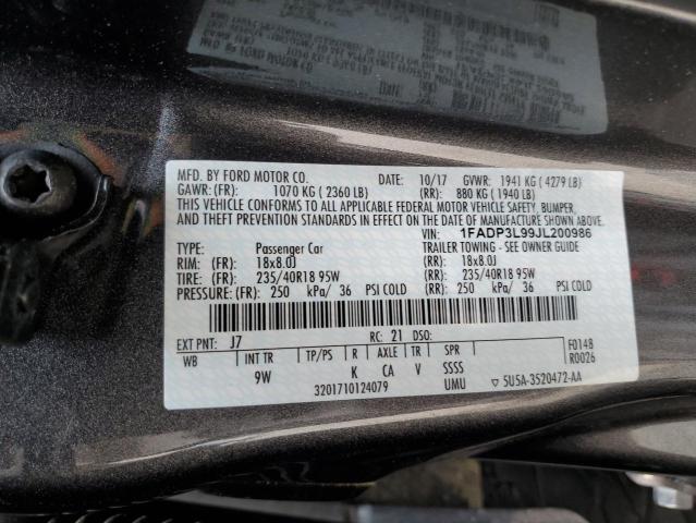 1FADP3L99JL200986 2018 FORD FOCUS, photo no. 12