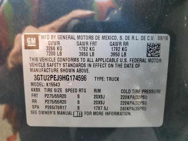 2017 GMC SIERA 3GTU2PEJ9HG174596