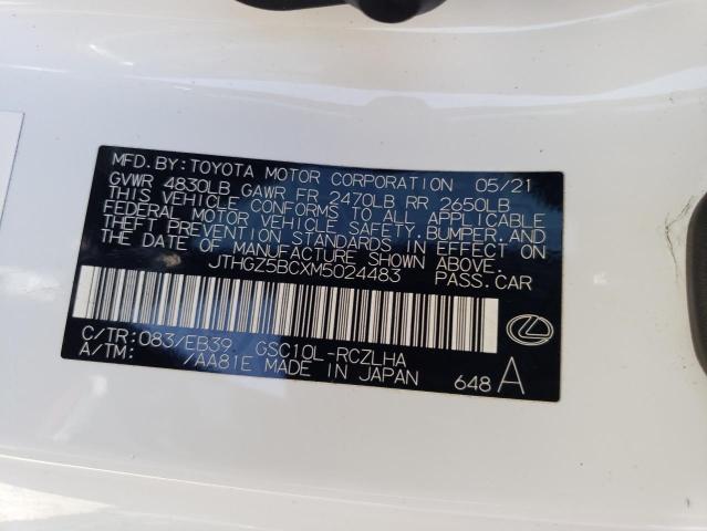 2021 LEXUS RC 350 BAS JTHGZ5BCXM5024483