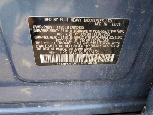 JF2SJAVC8GH507465 Subaru Forester 2.5i Touring