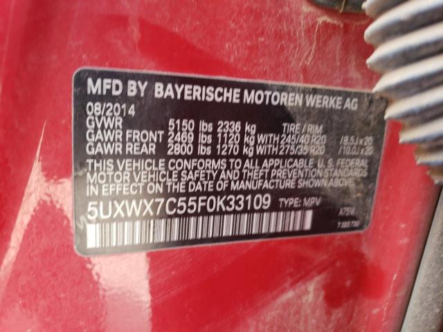 5UXWX7C55F0K33109 2015 BMW X3, photo no. 13