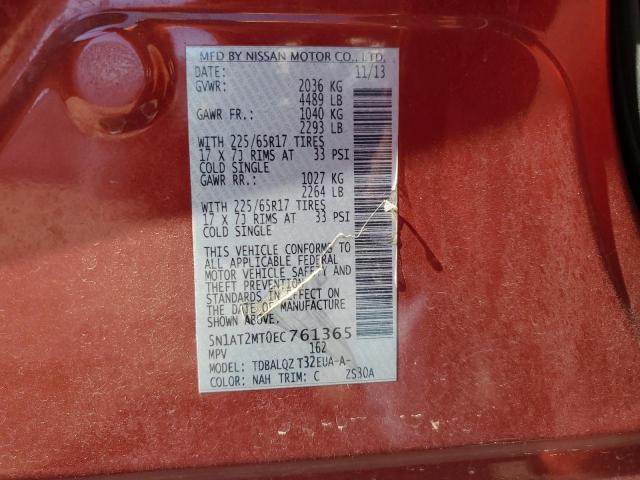 5N1AT2MT0EC761365 Nissan ROGUE S