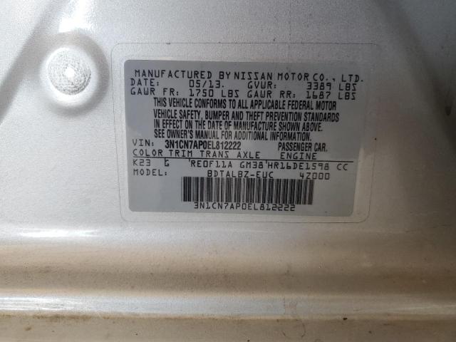 3N1CN7AP0EL812222 Nissan VERSA S