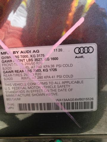 2021 AUDI E-TRON SPO WA13AAGE4MB015526