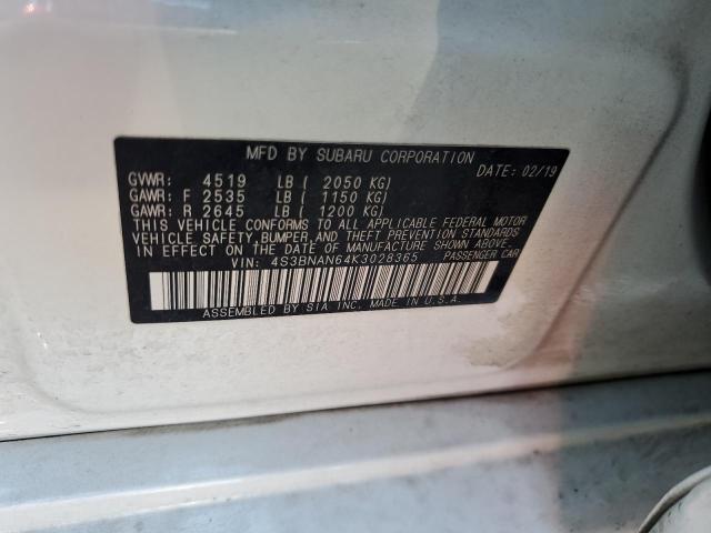 4S3BNAN64K3028365 Subaru Legacy 2.5i Limited