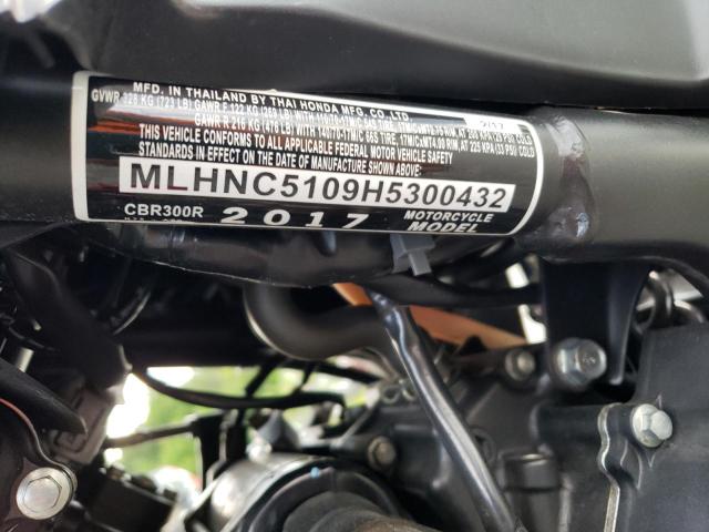 2017 HONDA CBR300 R MLHNC5109H5300432