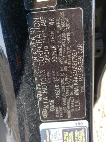 KNAFK4A64G5617927 KIA FORTE LX