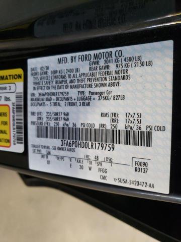 3FA6P0HD0LR179759 Ford Fusion SE 12