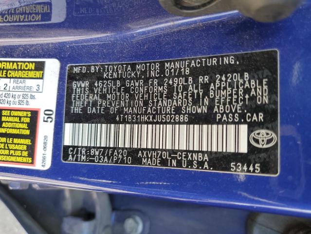 4T1B31HKXJU502886 Toyota CAMRY LE