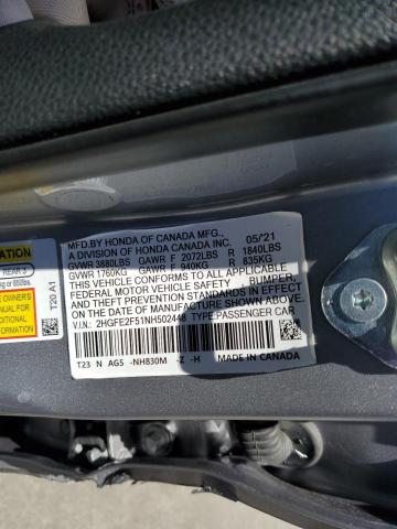 2HGFE2F51NH502448 Honda Civic Sport