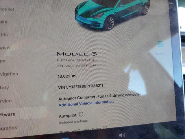 5YJ3E1EB8PF386211 Tesla MODEL 3
