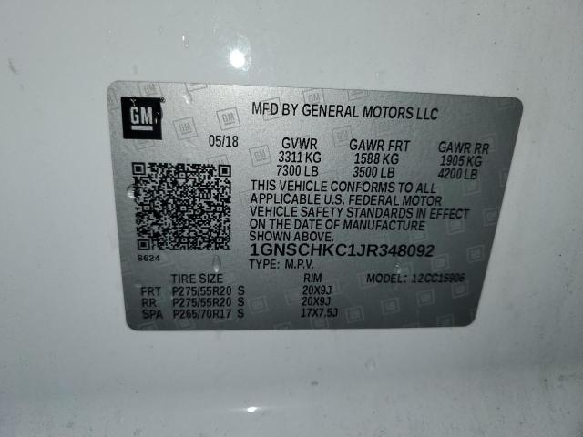1GNSCHKC1JR348092 Chevrolet Suburban C1500 Lt