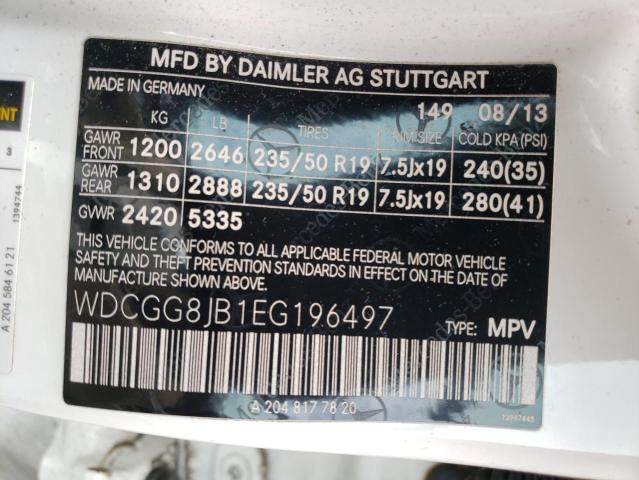 WDCGG8JB1EG196497 Mercedes-Benz Glk 350 4matic