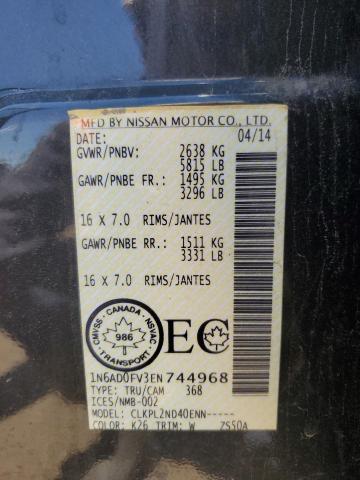 1N6AD0FV3EN744968 Nissan Frontier Sv