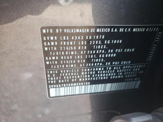 2022 VOLKSWAGEN TAOS SE - 3VVSX7B26NM096198