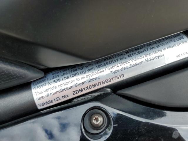 2011 DUCATI 848 ZDM1XBMV7BB017519