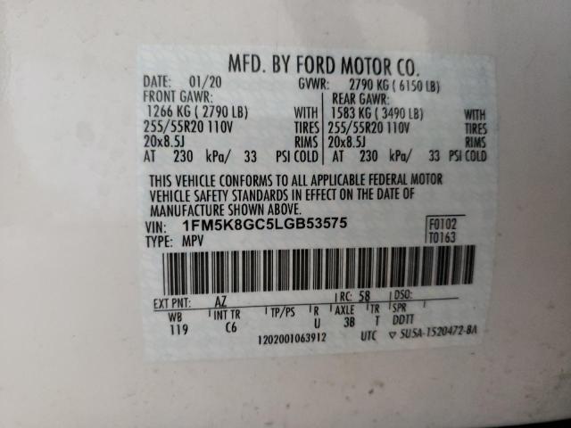 1FM5K8GC5LGB53575 Ford Explorer St