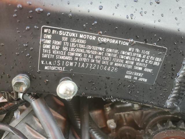 2007 SUZUKI GSX1300 RZ JS1GW71A772104426