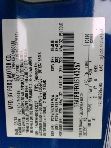 1FATP8FF0J5143267 Ford MUSTANG GT