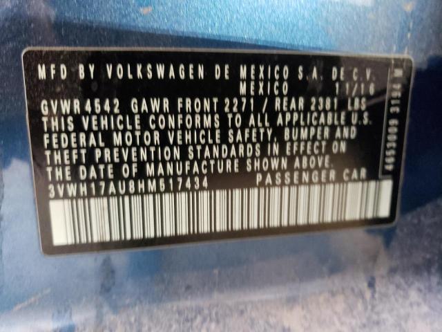 2017 VOLKSWAGEN GOLF ALLTR - 3VWH17AU8HM517434